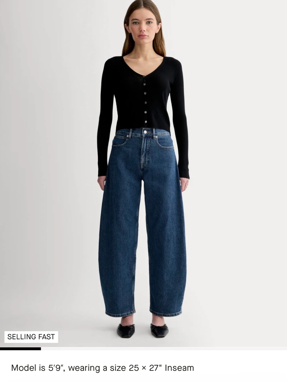 Everlane Dark Blue High-Rise Wide-Leg Jeans